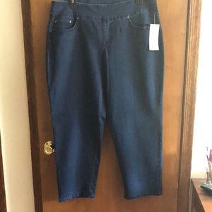 Denim pull on jeans with pockets